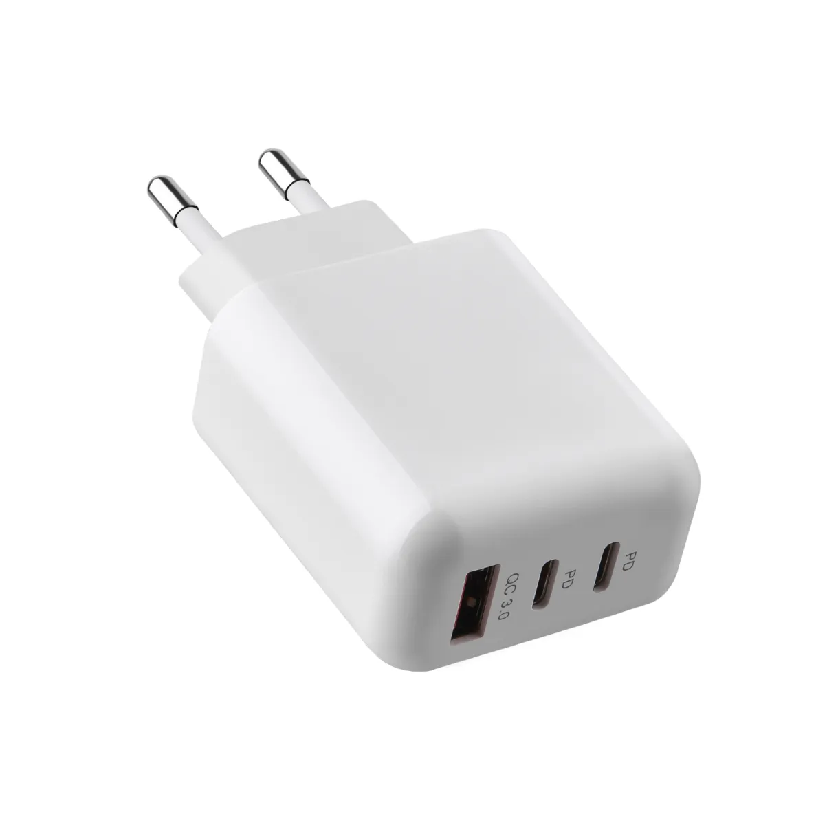 WISEQ 45W USB-C oplader 3-poorts wit 2 meter PD
