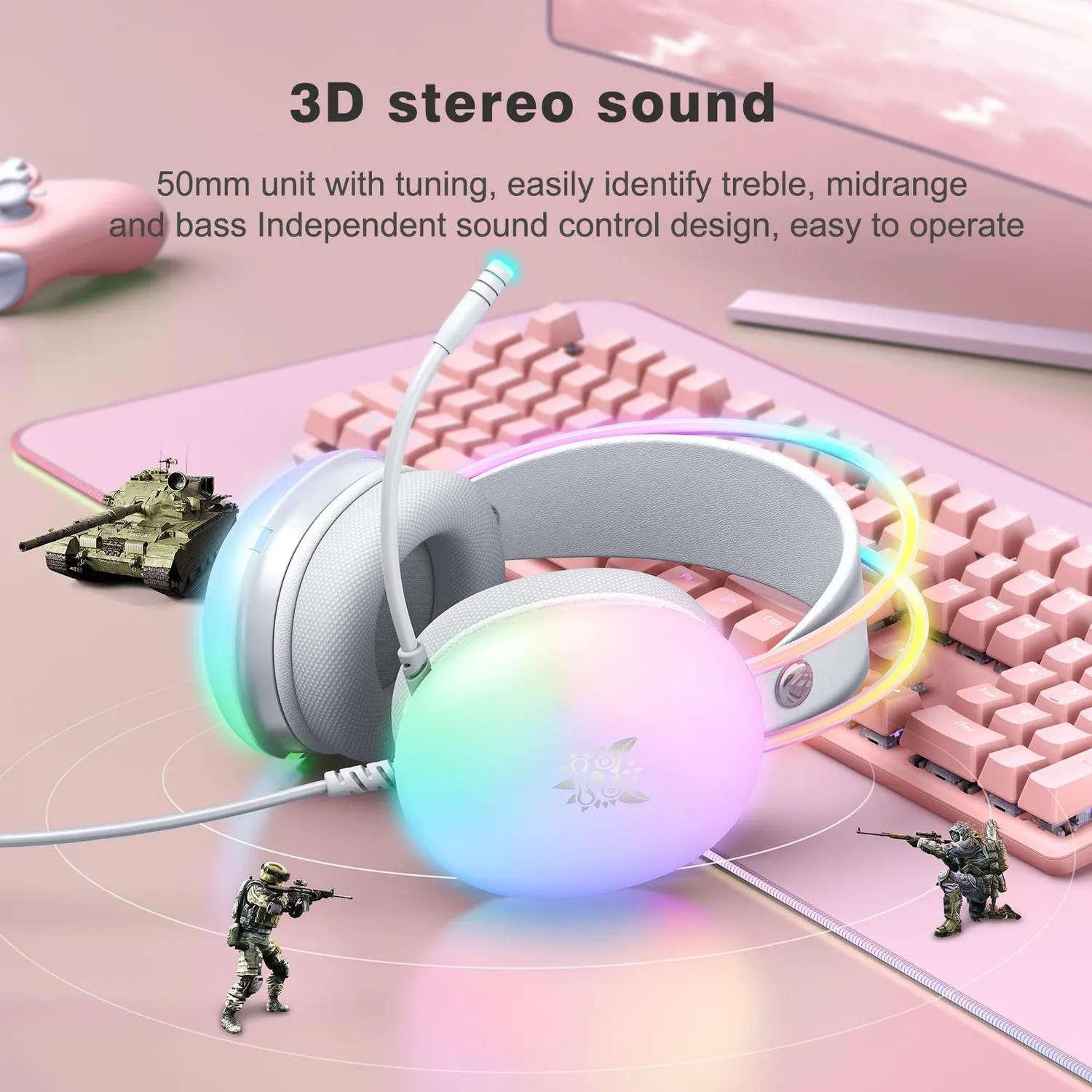 ONIKUMA X25 bedrade gaming headset zwart RGB licht