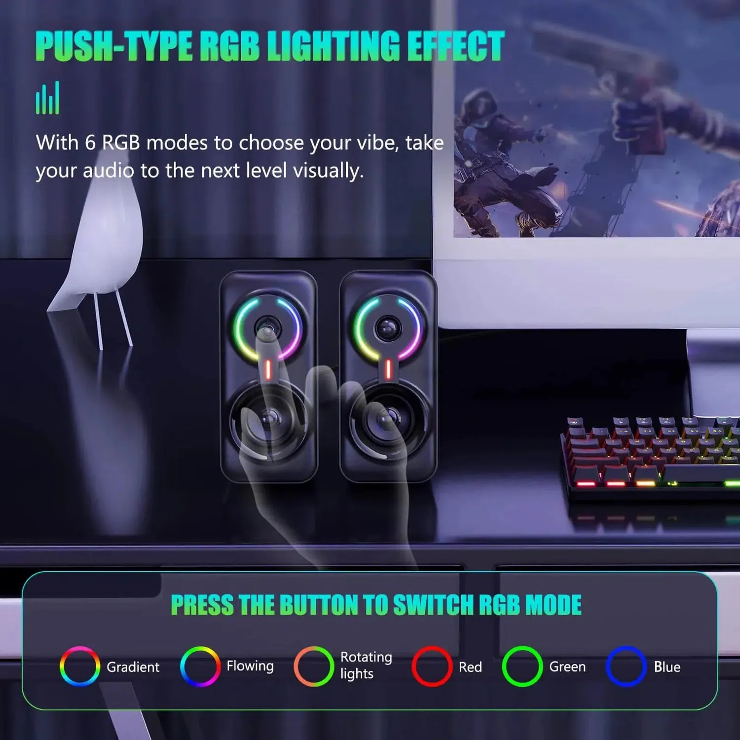 ONIKUMA L6 gaming speaker zwart Bluetooth RGB