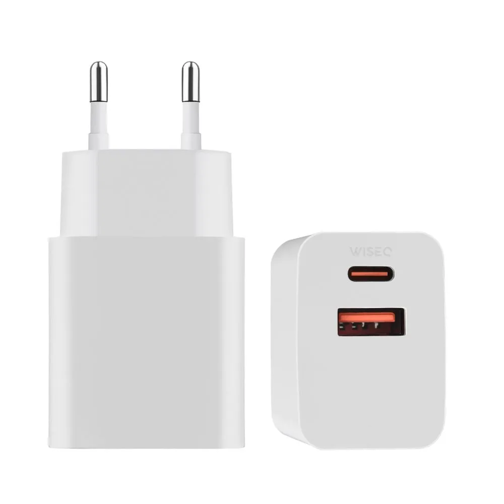 WiseQ 33W GaN snellader adapter wit dual-port USB-C