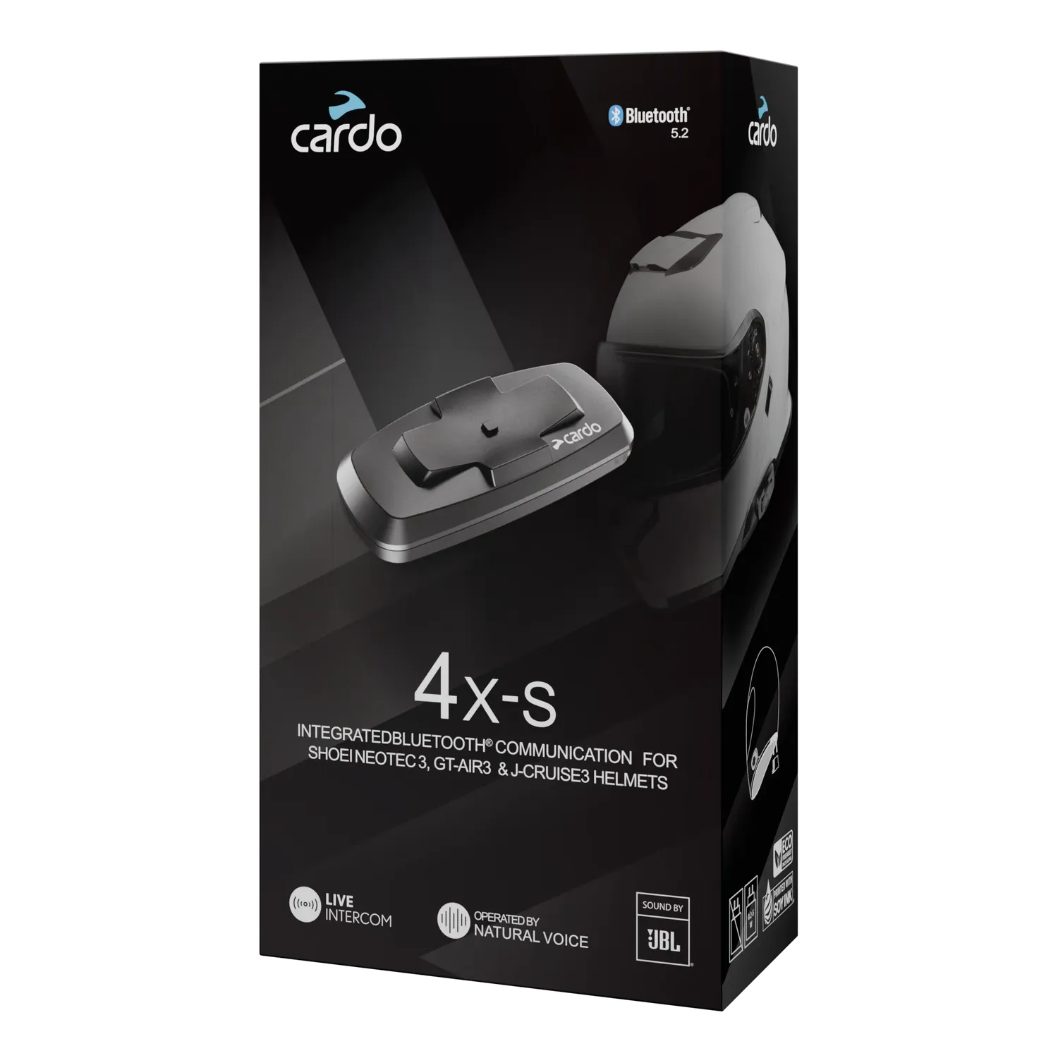 Cardo 4X-S Bluetooth intercom voor Shoei Gen 3 helder geluid