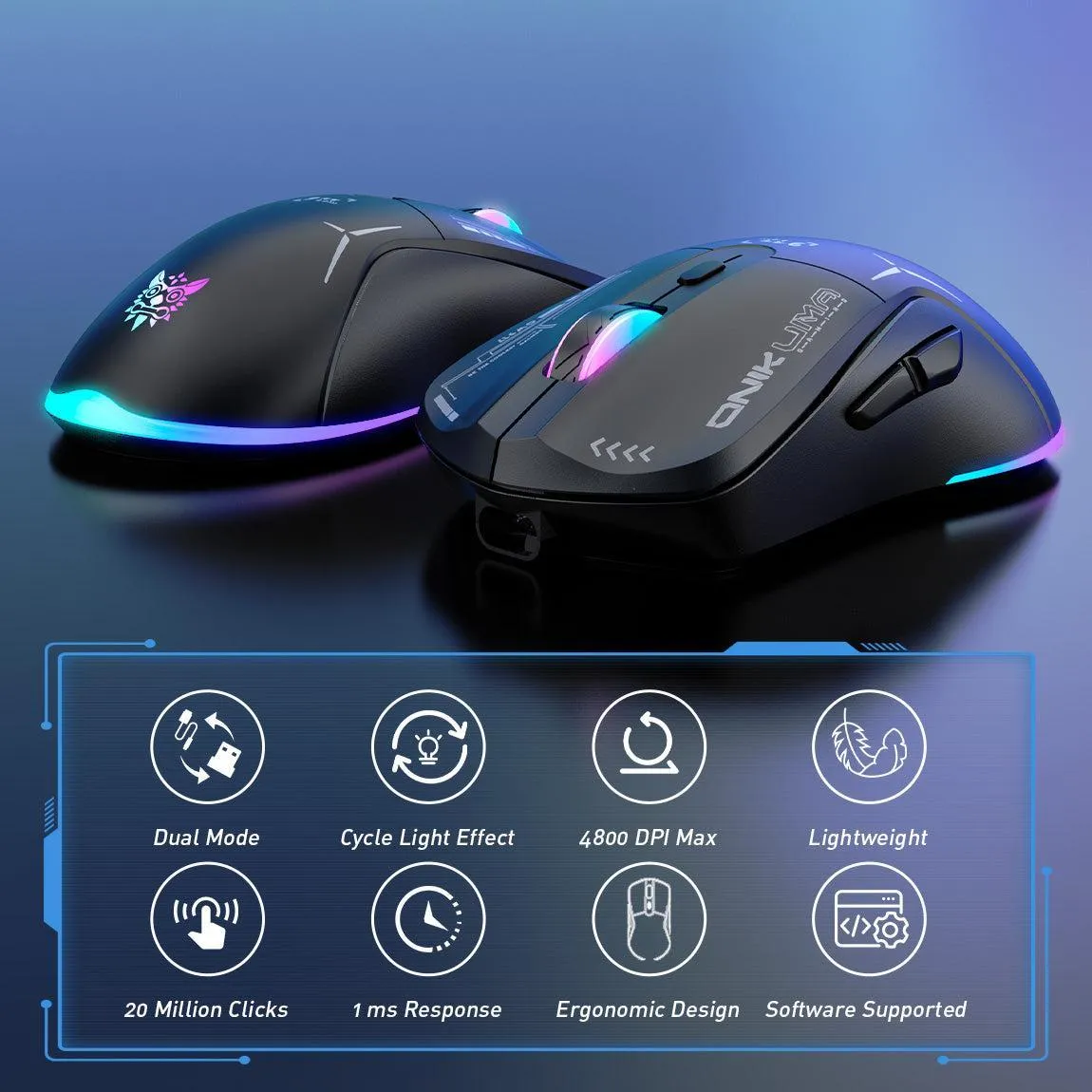 ONIKUMA CW917 gaming muis zwart draadloos – 4800 DPI