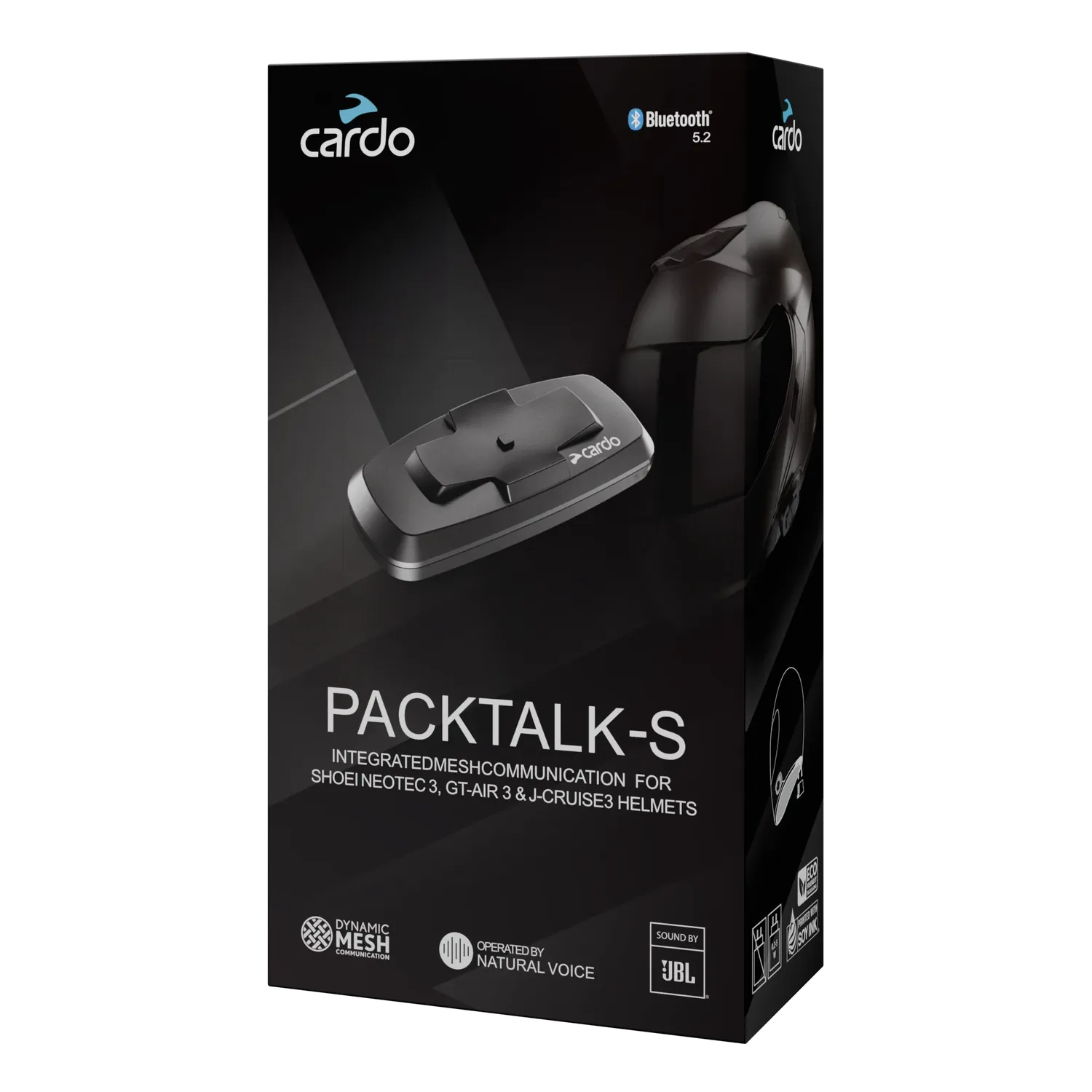 Cardo Packtalk-S intercom Shoei GT-Air 3 Neotec 3 JBL mesh