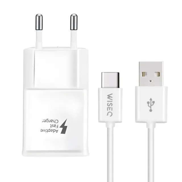 WiseQ 15W Oplader USB-C Kabel 3 Meter Wit Snellader