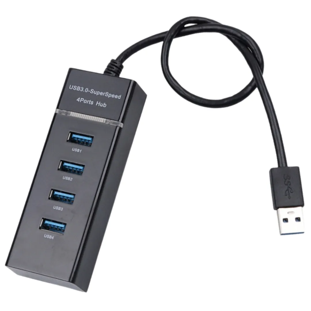 WiseQ USB Hub 4 Poorten Zwart 5Gbps