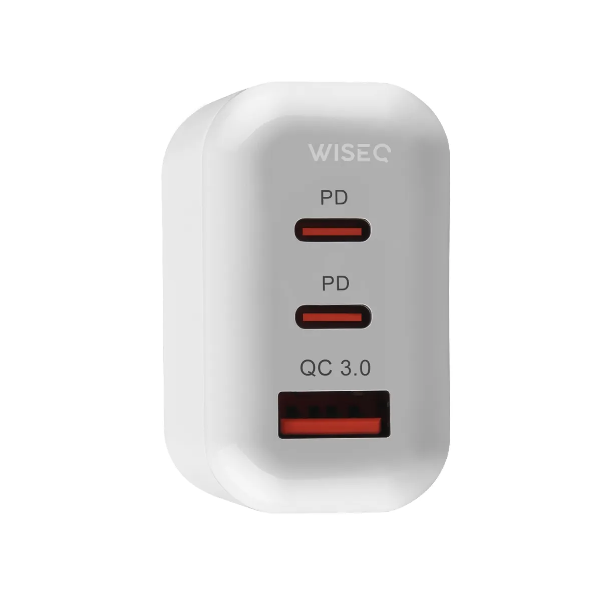 WISEQ 45W USB-C oplader 3-poorts wit 2 meter PD