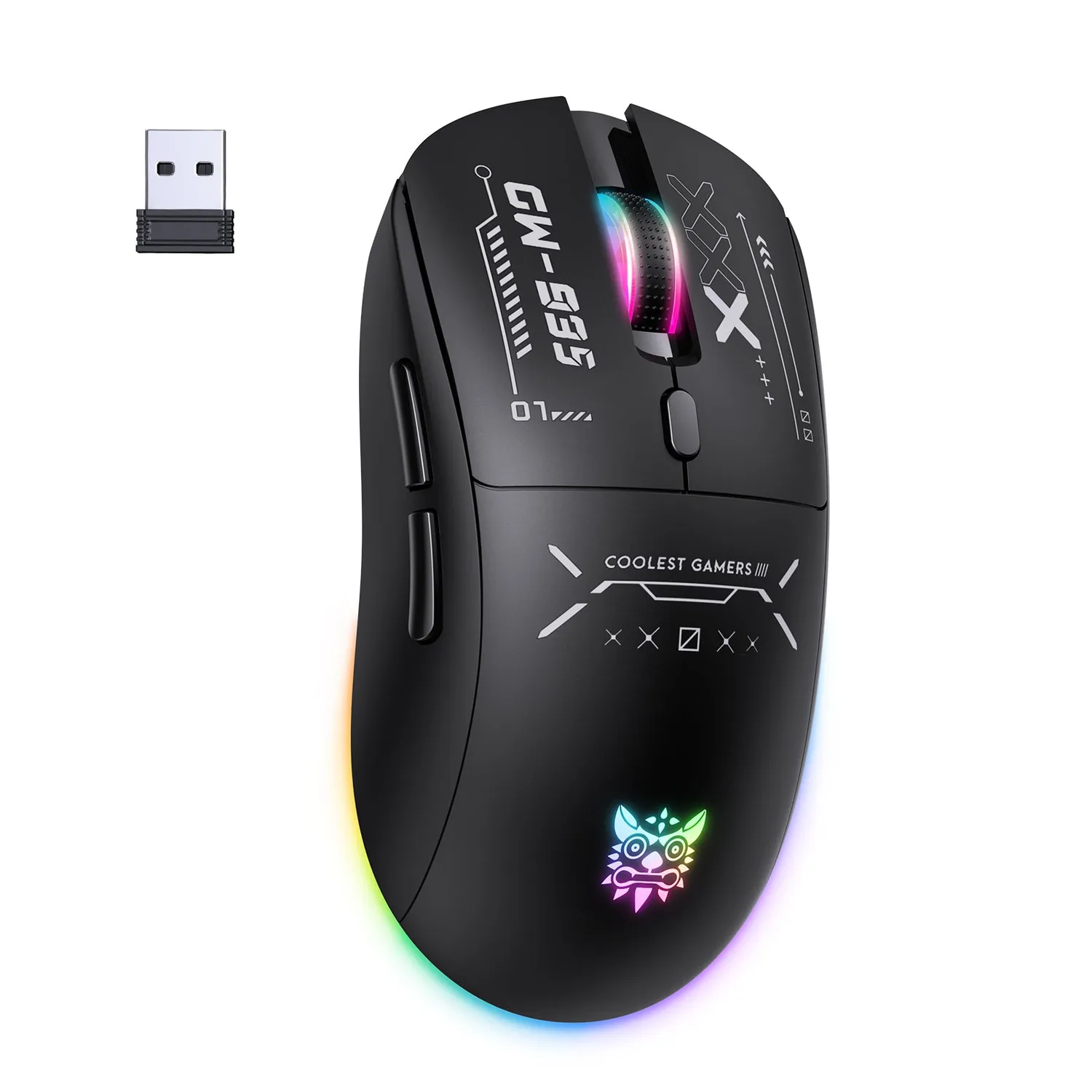 ONIKUMA CW935 Gaming Muis Zwart Draadloos RGB 12800DPI