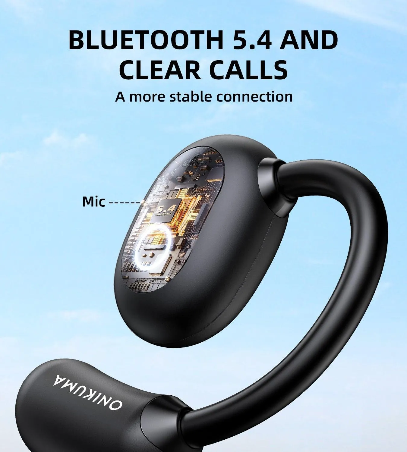 ONIKUMA T25 draadloze oordopjes zwart open-ear
