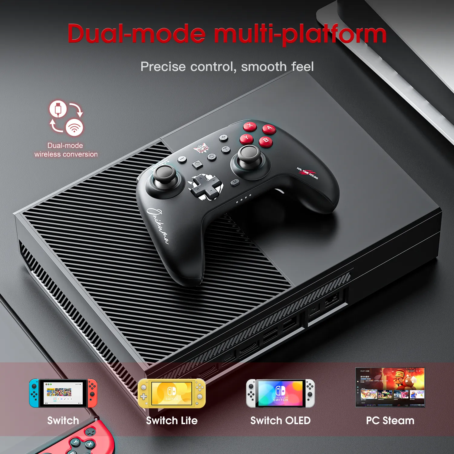 ONIKUMA C1 draadloze game controller zwart hall effect