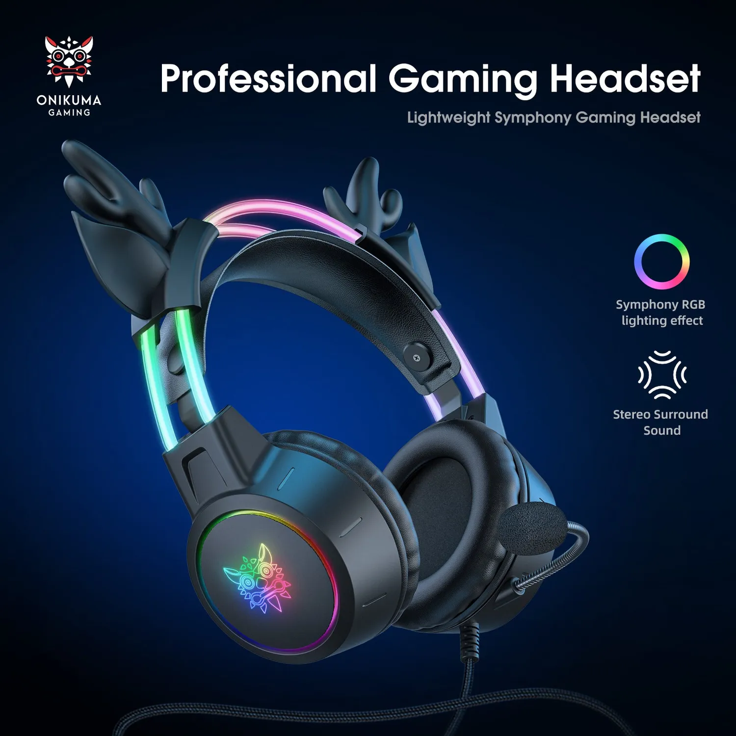 ONIKUMA X15 PRO gaming headset zwart bedraad