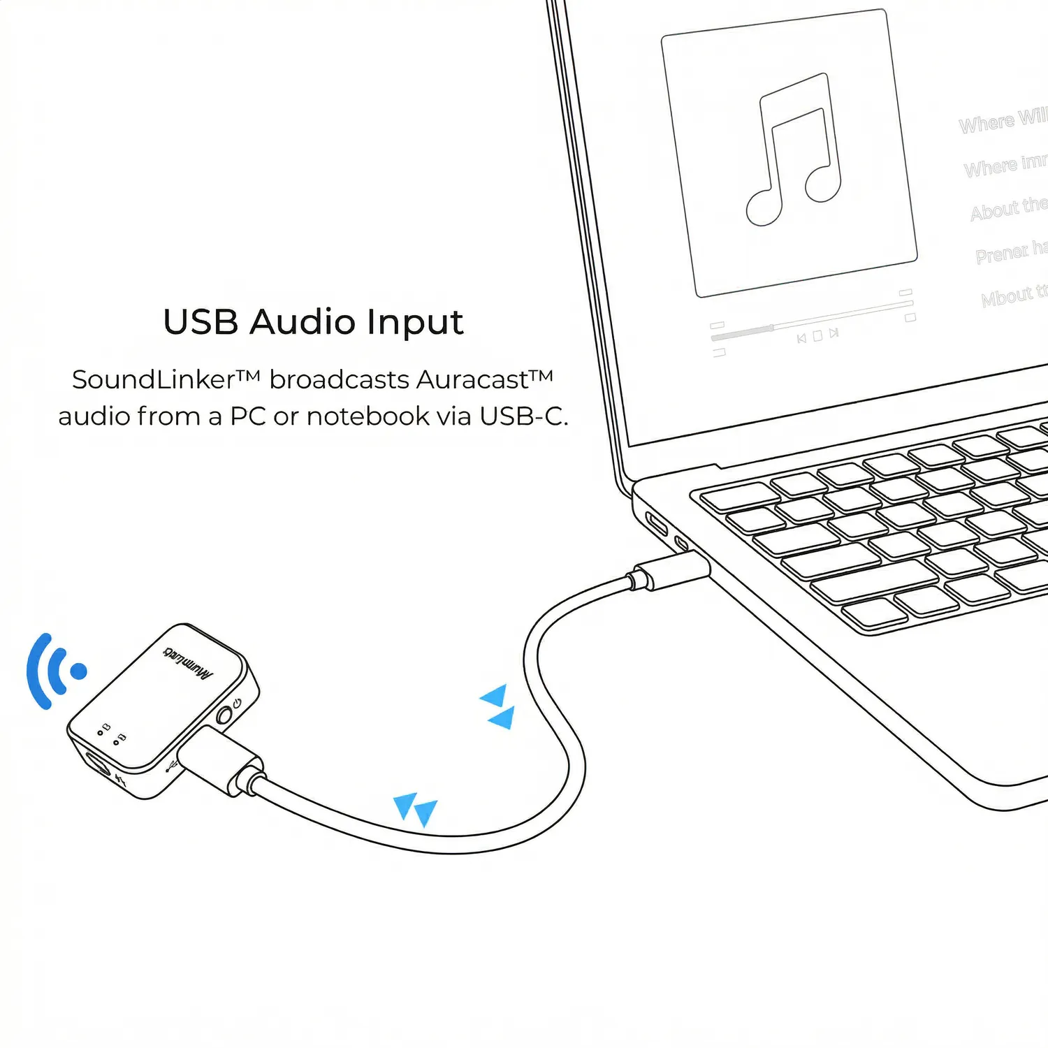 Moerlab SoundLinker Portable audiozender Auracast 40ms