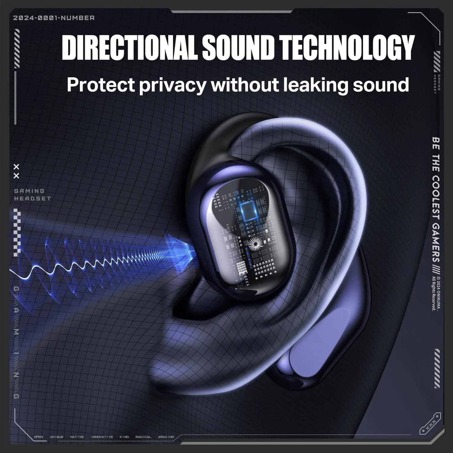 ONIKUMA T209 bluetooth oordopjes cyberpunk 40 ms