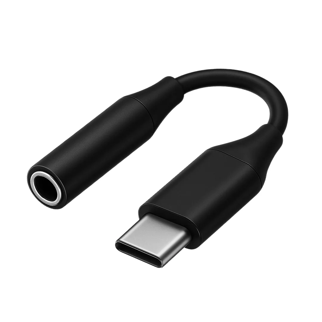 WISEQ USB-C naar AUX kabel 11cm zwart aux-adapter