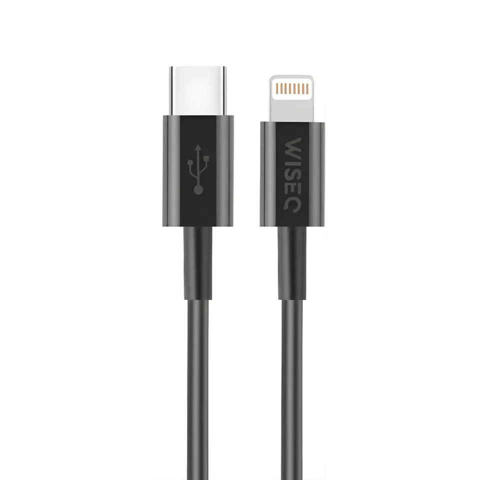 WiseQ USB-C naar Lightning kabel 2 meter zwart snelladen