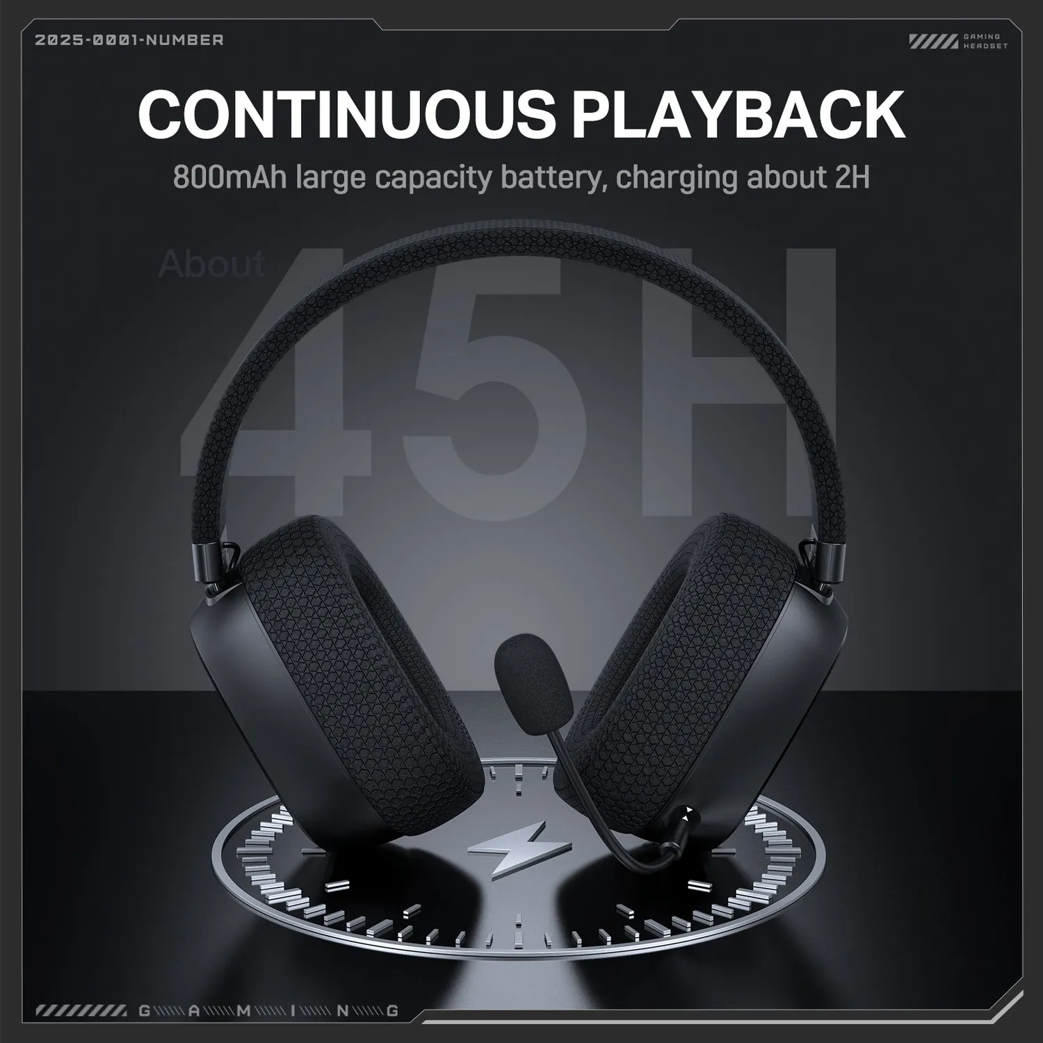 ONIKUMA GT839 gaming headset zwart draadloos 45H
