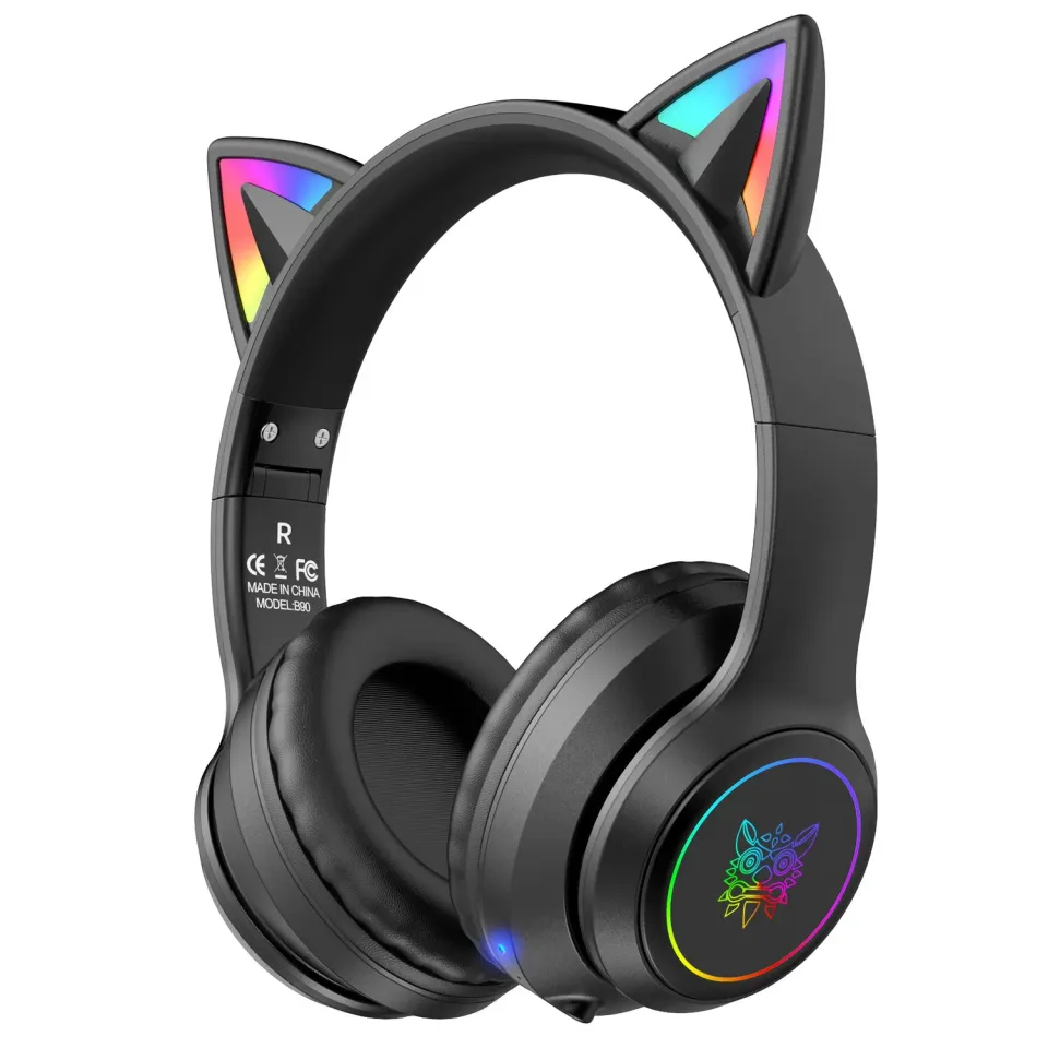 ONIKUMA B90 cat ear headset roze bluetooth