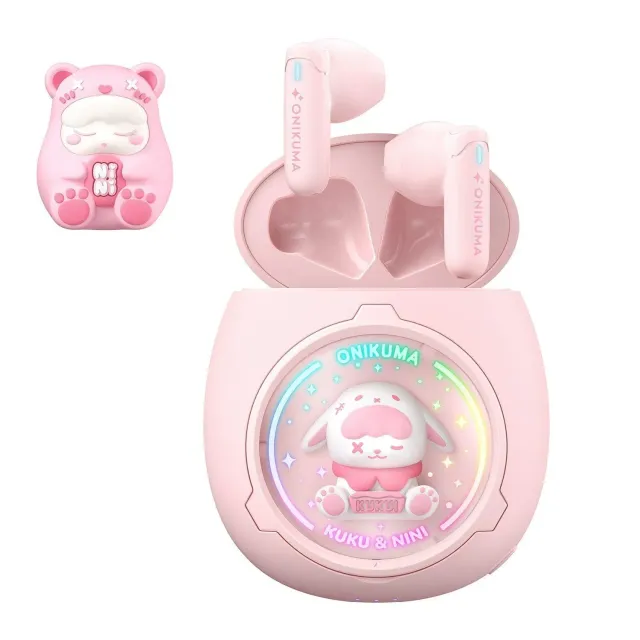 ONIKUMA T302 oordopjes roze met laadcase