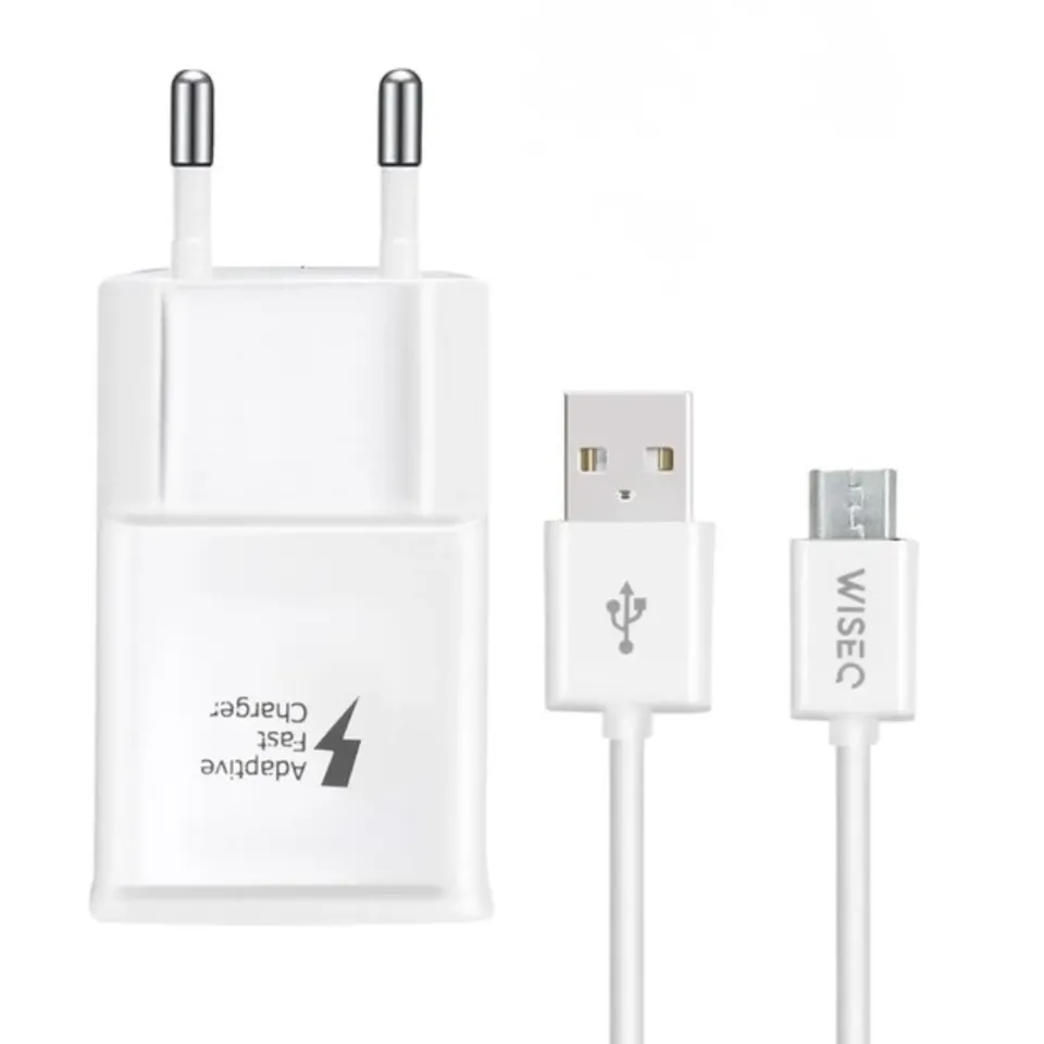 WISEQ oplader met Micro-USB kabel 2 meter wit fast charge