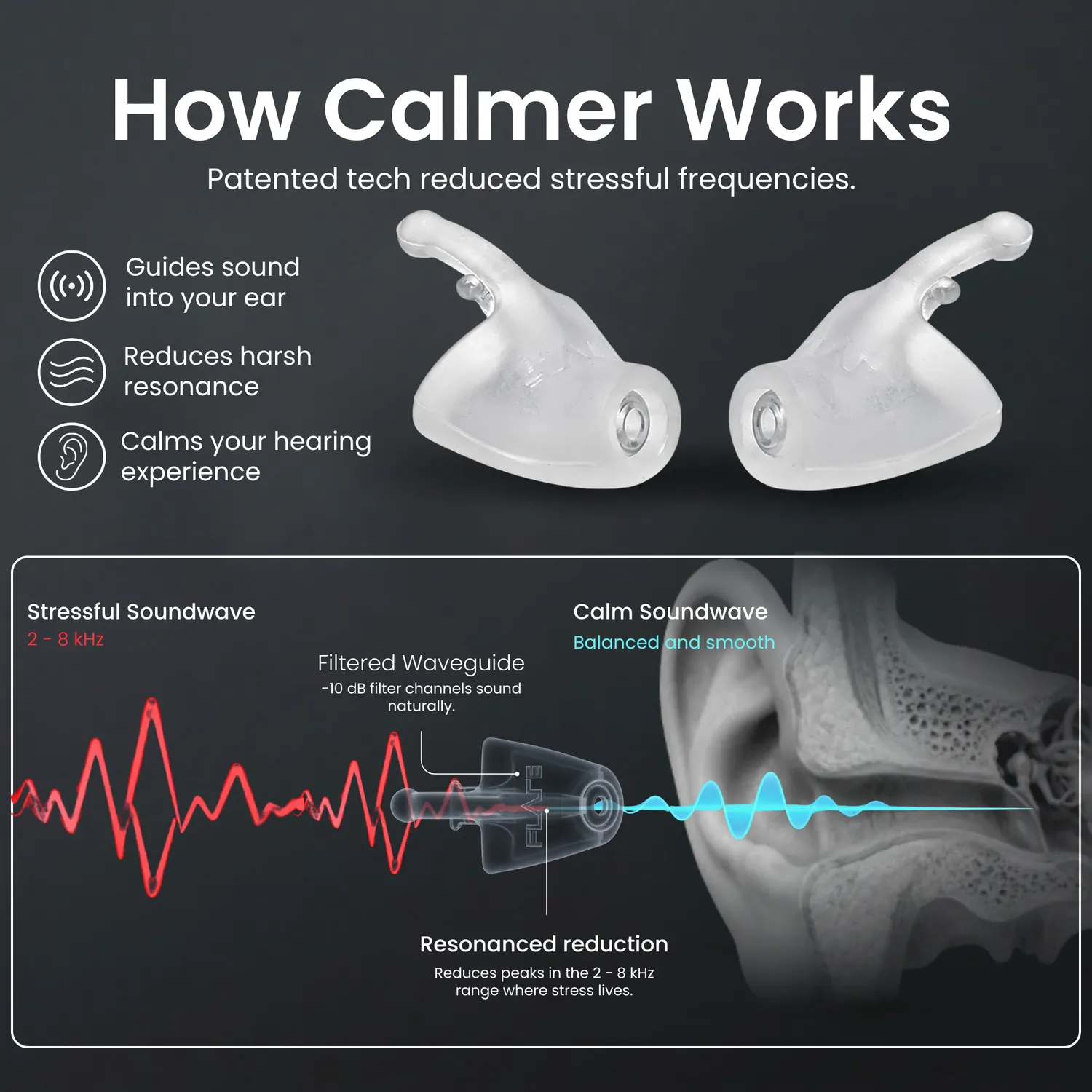 Flare Calmer Extra oordopjes Translucent Standard -10dB