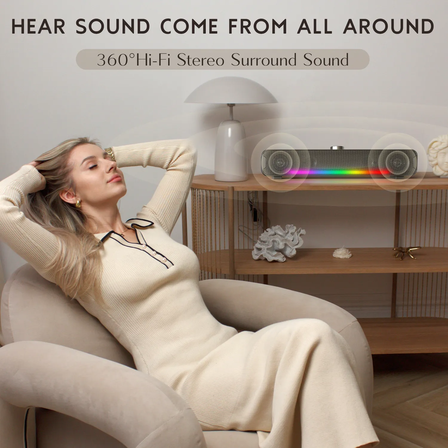 ONIKUMA L16 bluetooth speaker RGB 16W soundbar