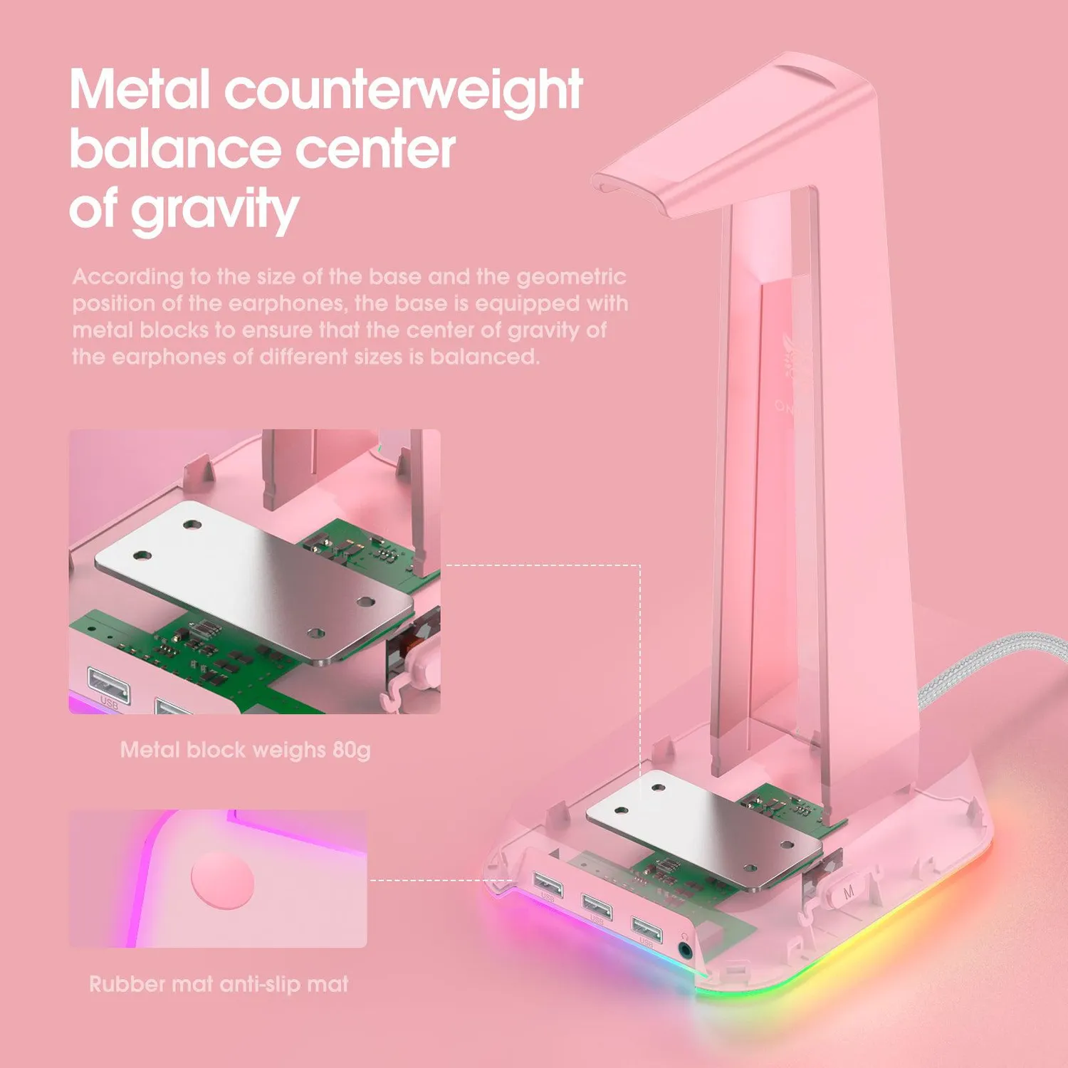 ONIKUMA ST2 headset standaard zwart met RGB