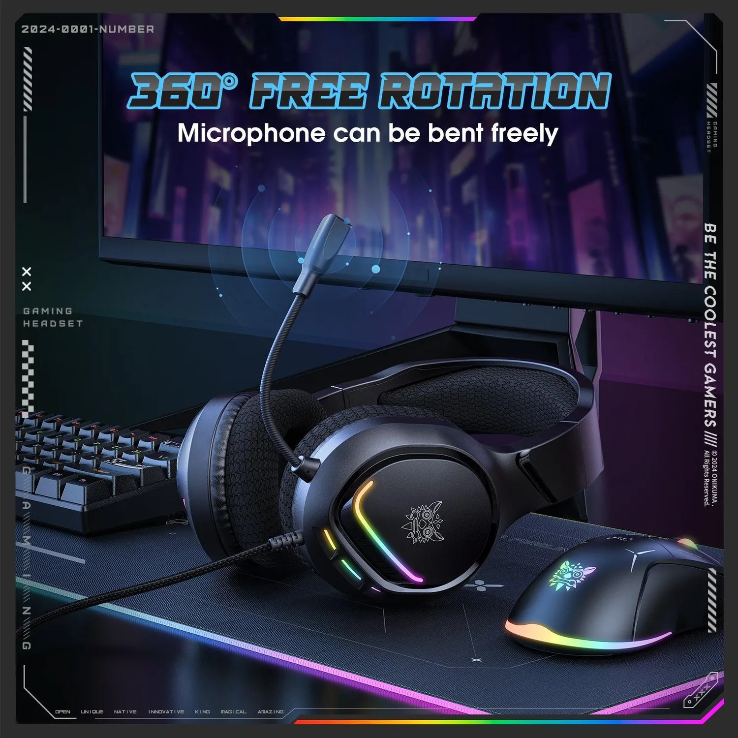 ONIKUMA X31 gaming headset zwart met microfoon