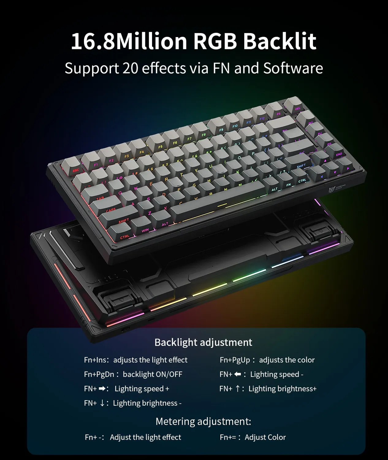 ONIKUMA G83 gaming toetsenbord zwart draadloos RGB