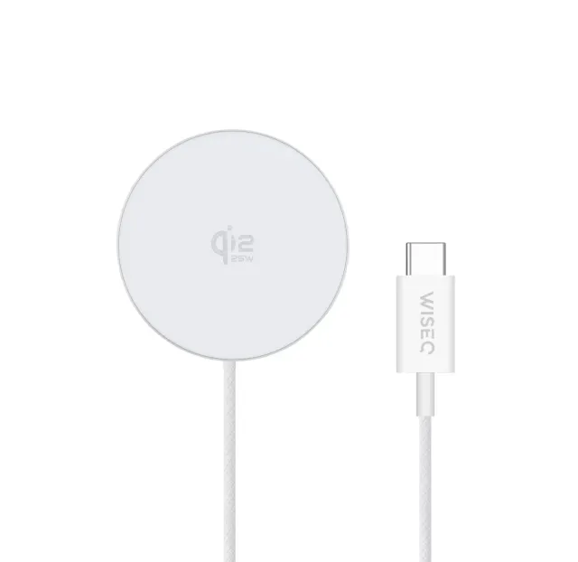WISEQ 25W MagSafe draadloze oplader wit magnetisch