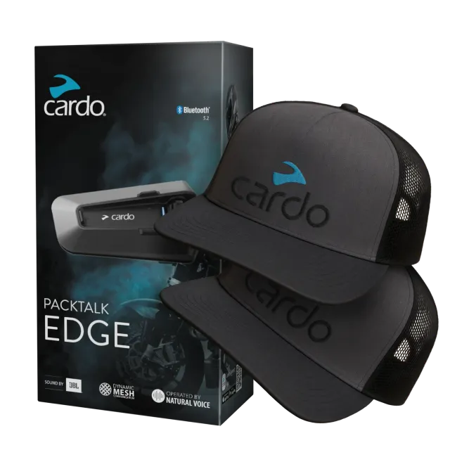 Cardo Packtalk Edge Single intercom + 2 caps bundel
