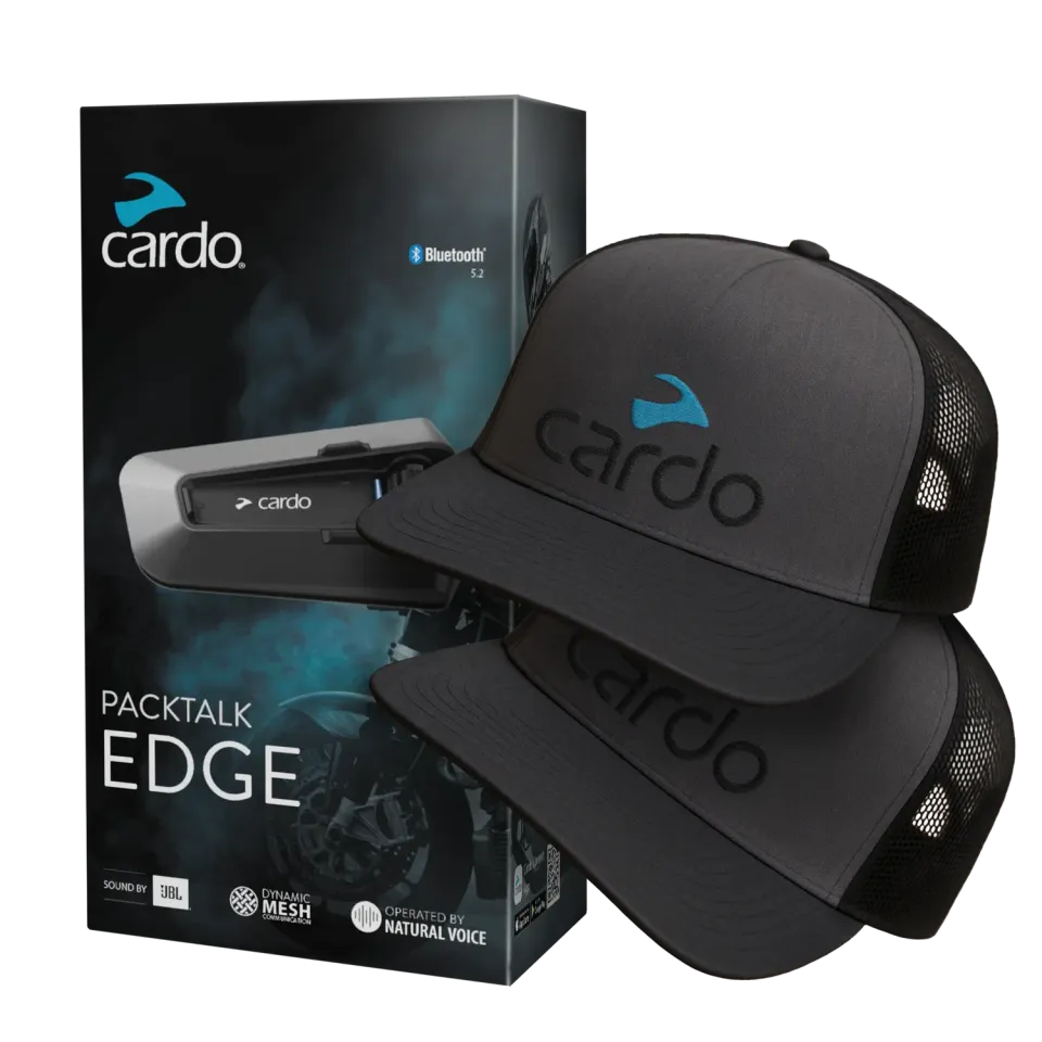 Cardo Packtalk Edge Single intercom + 2 caps bundel
