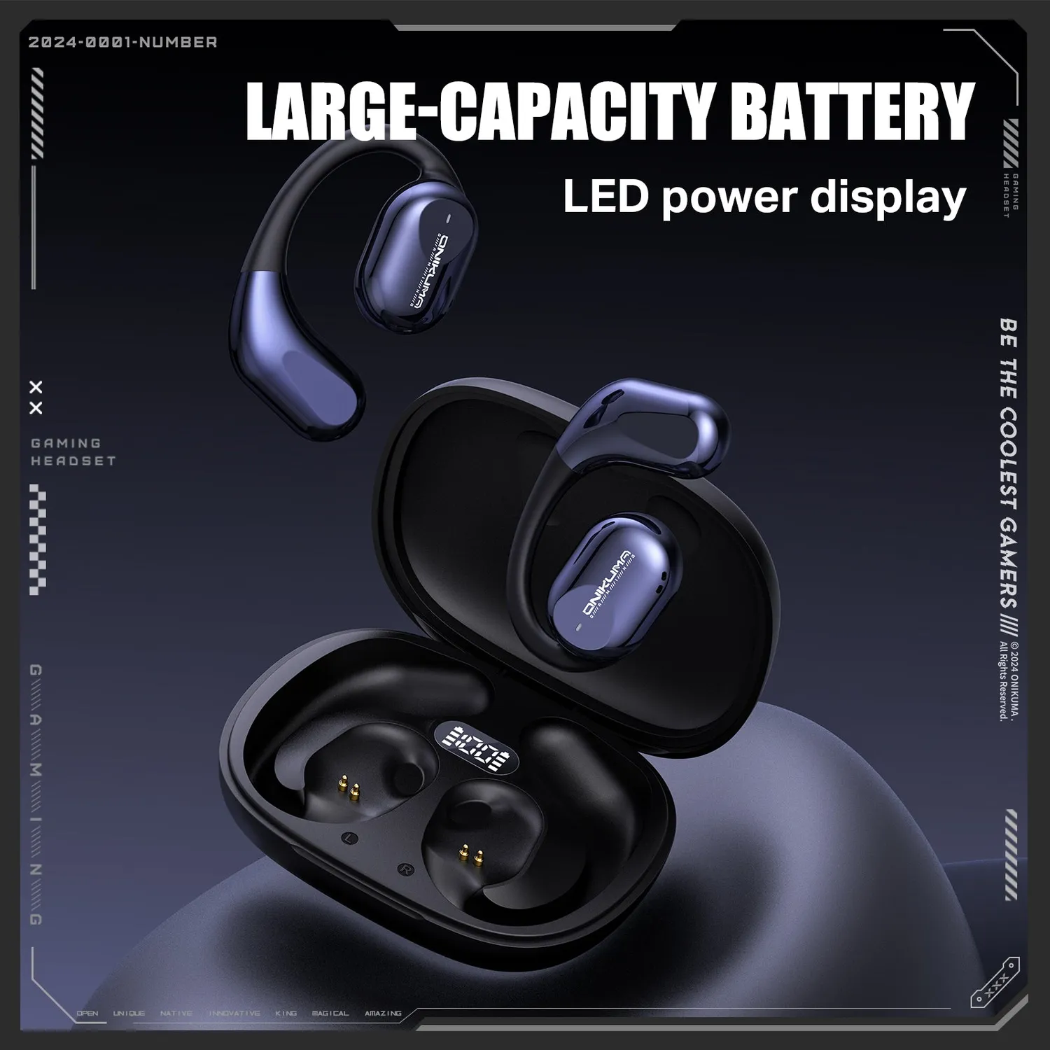 ONIKUMA T209 bluetooth oordopjes cyberpunk 40 ms