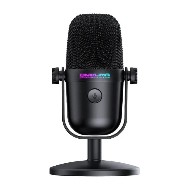 ONIKUMA M830 usb condensator microfoon zwart RGB