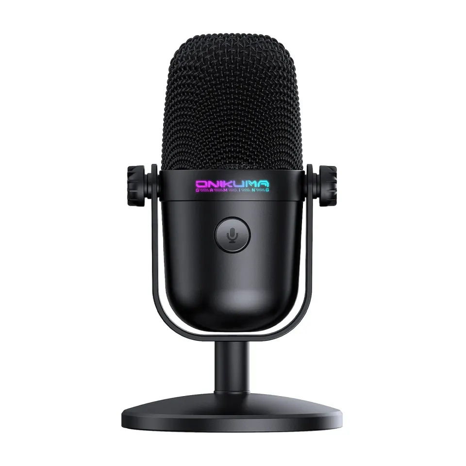 ONIKUMA M830 usb condensator microfoon zwart RGB