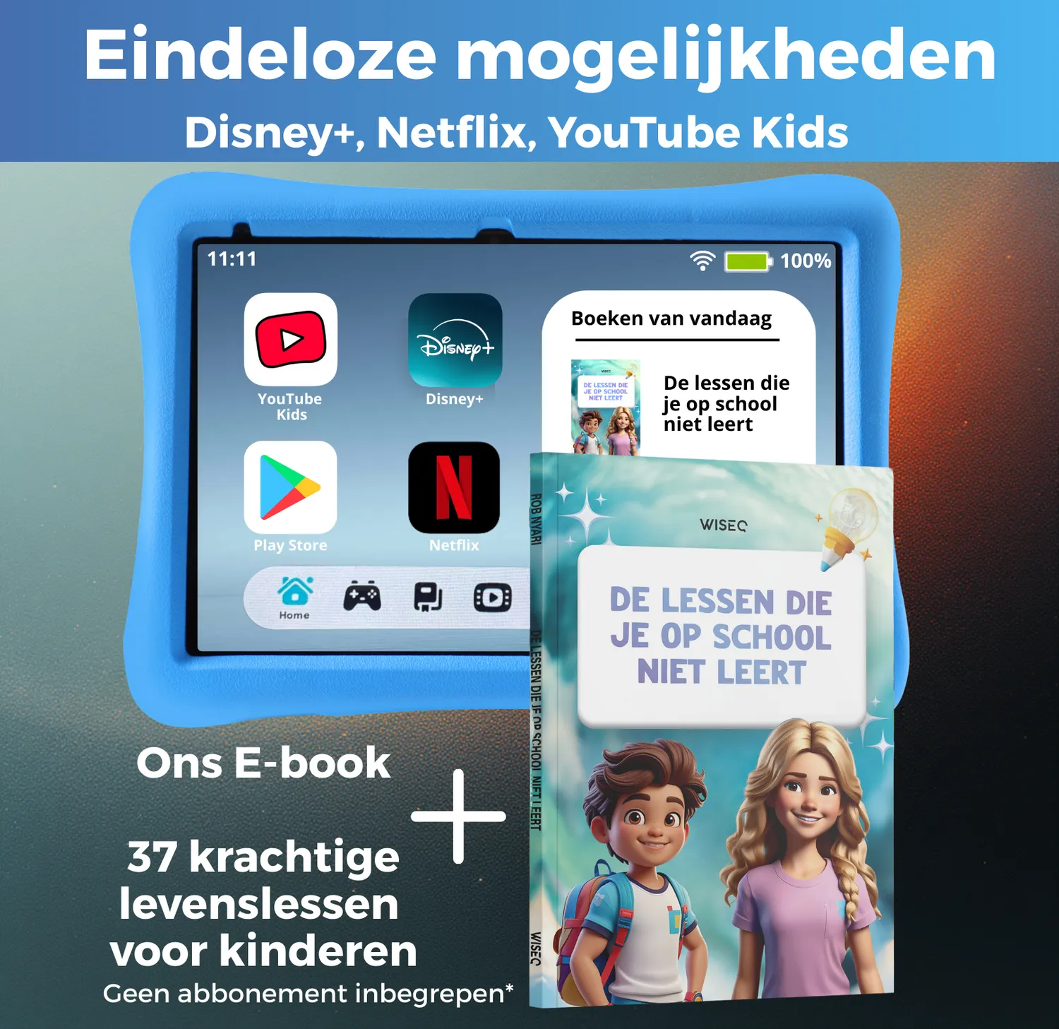 WISEQ WiseTab kindertablet 10 inch blauw 160GB veilig