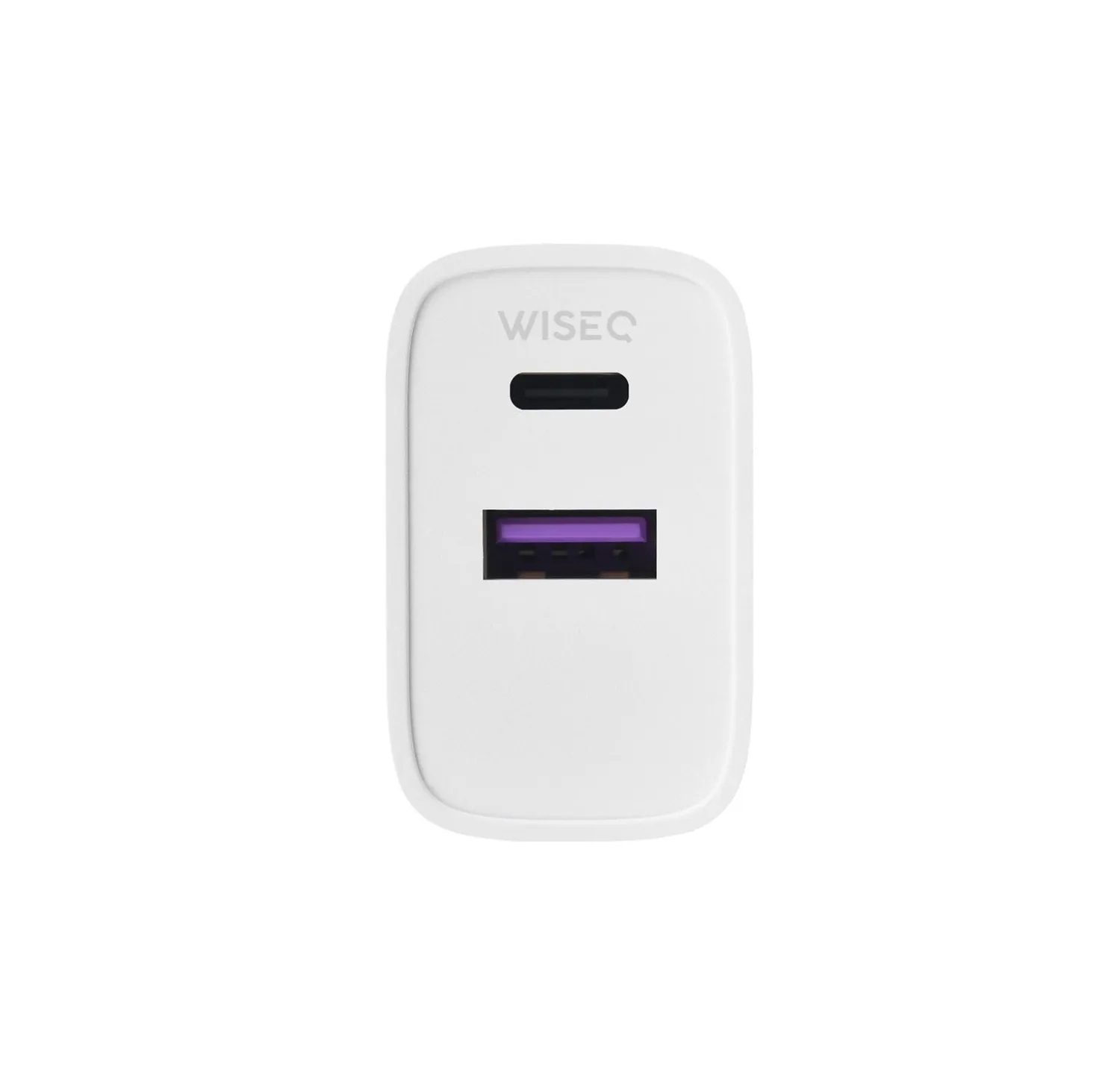 WiseQ Dual Charge 25W Snellader USB-C 2M Wit Duo