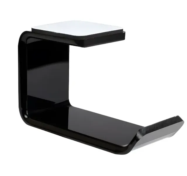 WISEQ Koptelefoonhouder Wandhanger Zwart zelfklevend compact