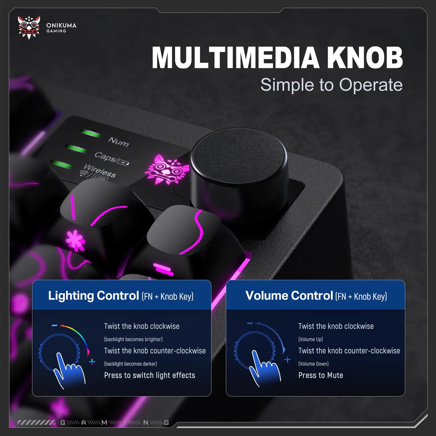 ONIKUMA MT902 gaming toetsenbord draadloos RGB