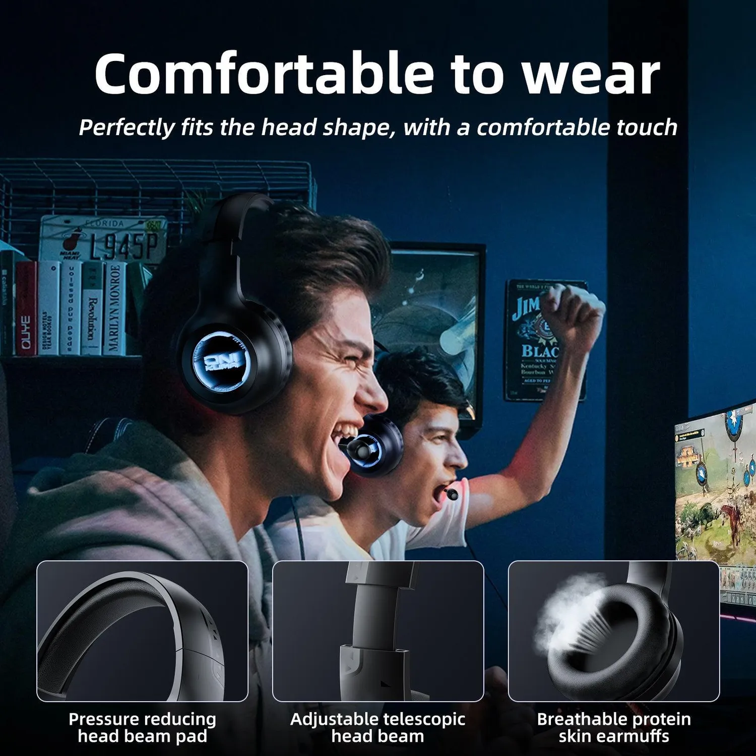 ONIKUMA X36 gaming headset zwart bedraad met licht