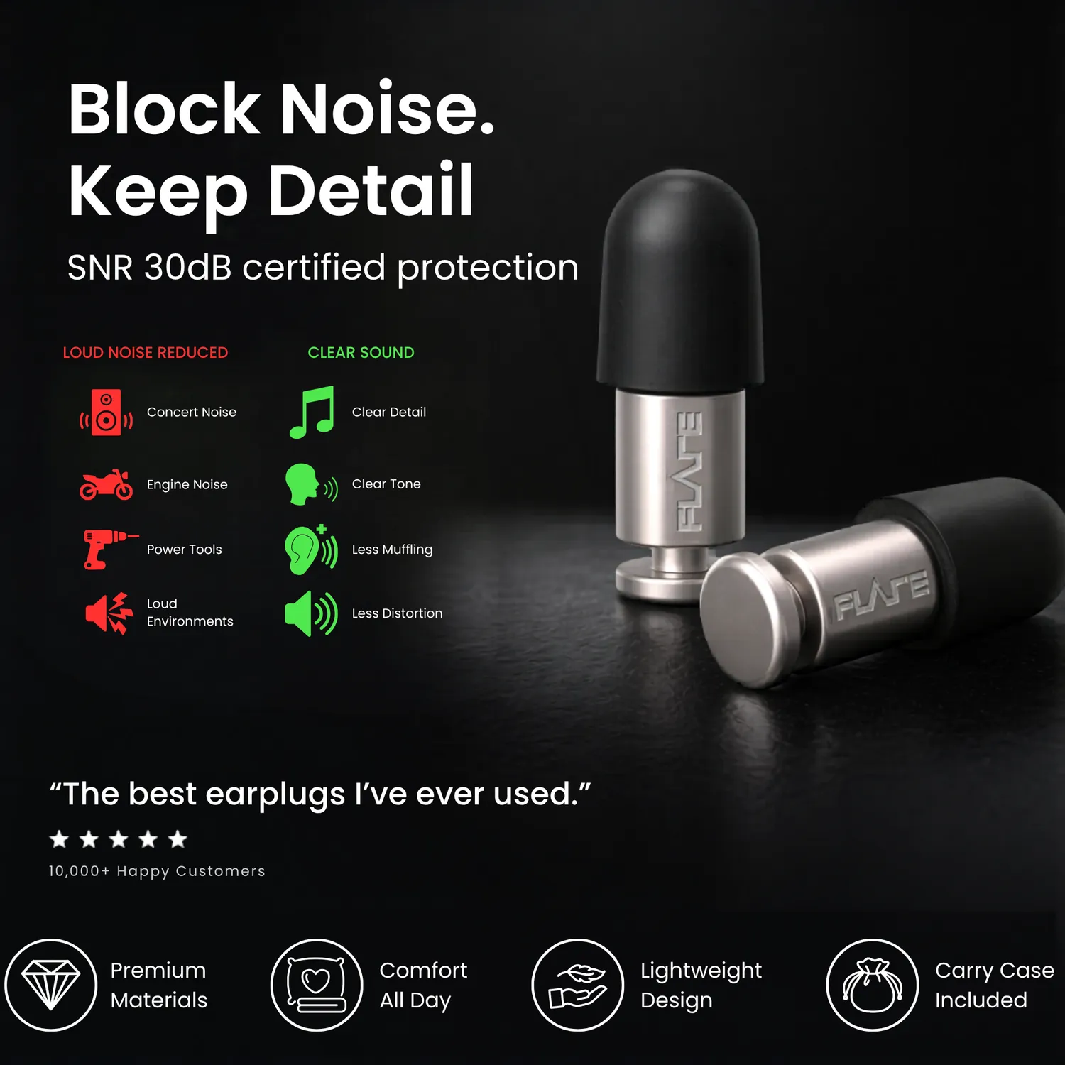 Flare Audio Isolate oordopjes Stone Aluminium 30dB