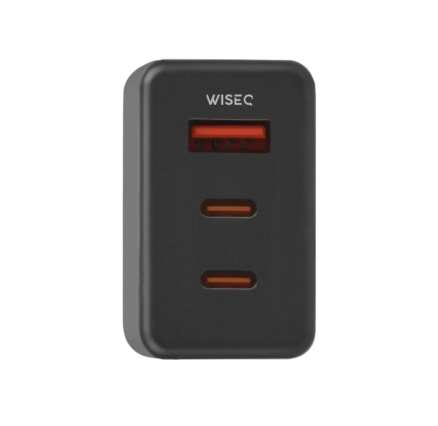 WiseQ 38W Snellader 3 poorten met USB-C kabel 2m zwart