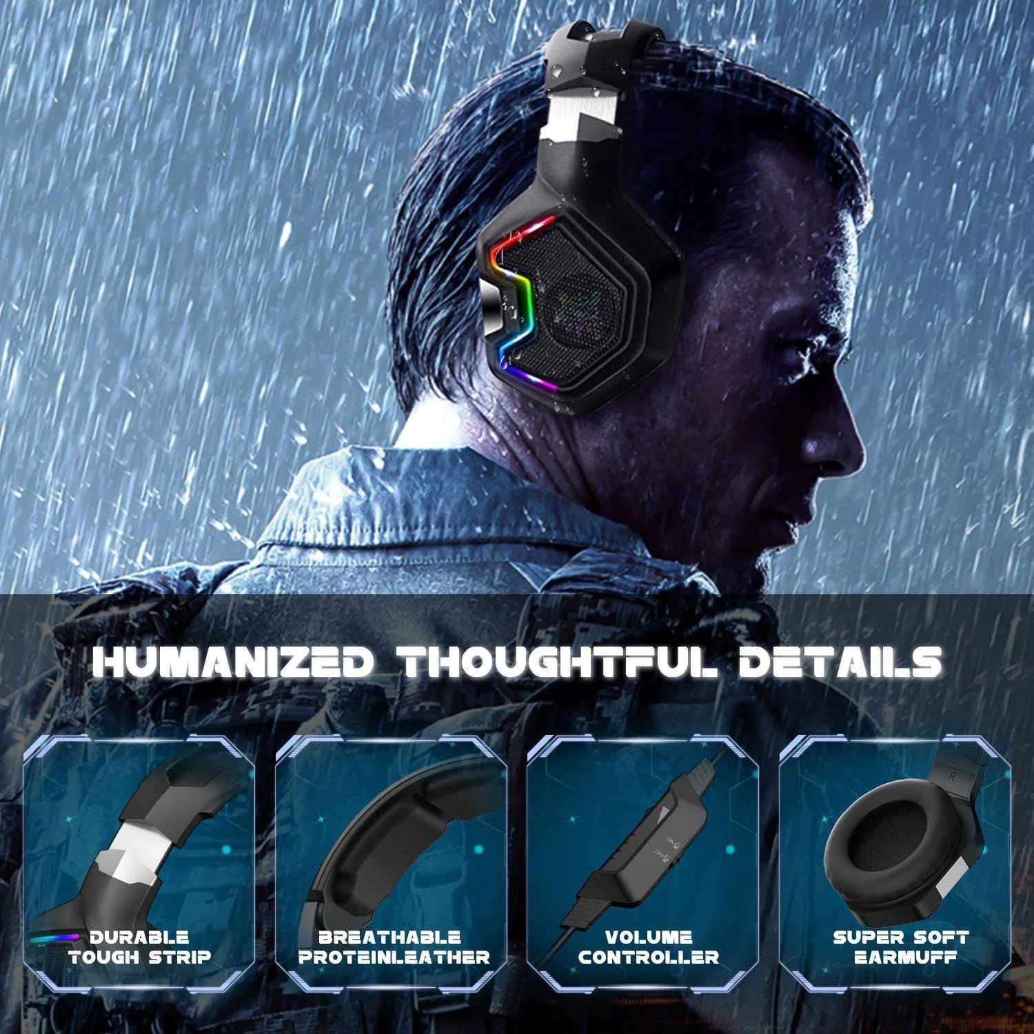 ONIKUMA K10 Pro gaming headset bedraad met 7.1 sound