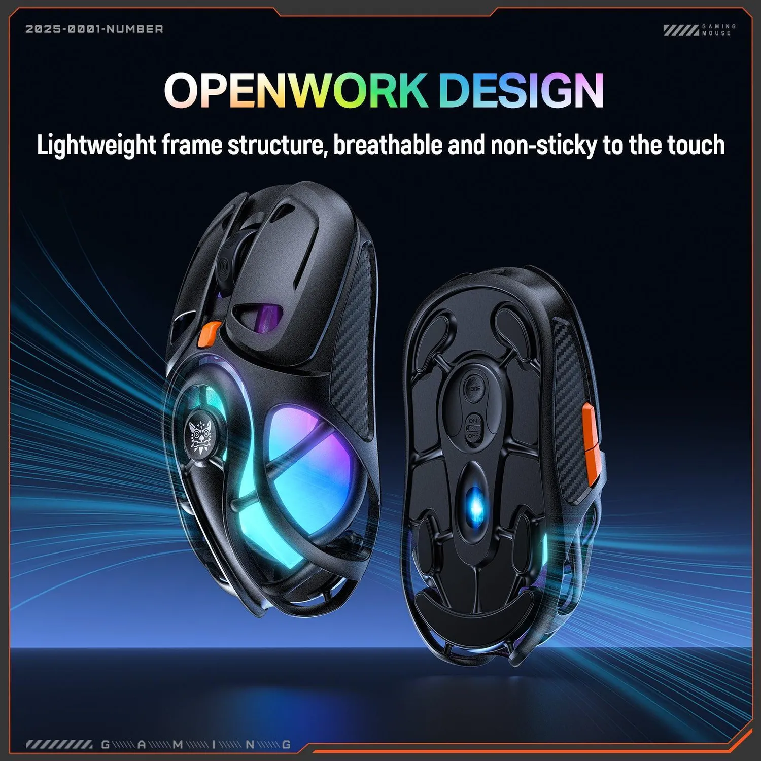 ONIKUMA DM02 gaming muis draadloos zwart 12800DPI