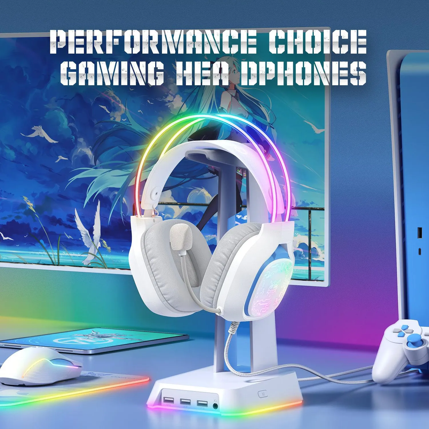 ONIKUMA X22 gaming headset bedraad RGB 50mm 1.8m