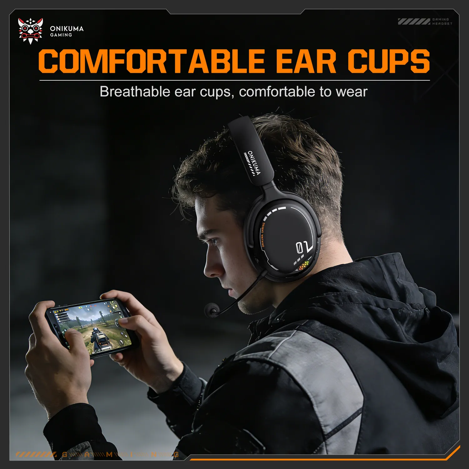 ONIKUMA GT886 wireless gaming headset zwart RGB
