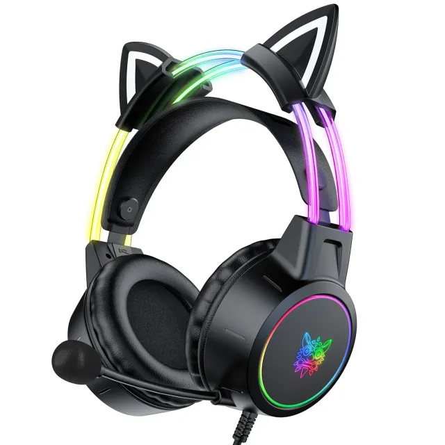 ONIKUMA X15 Pro gaming headset zwart kattenoren