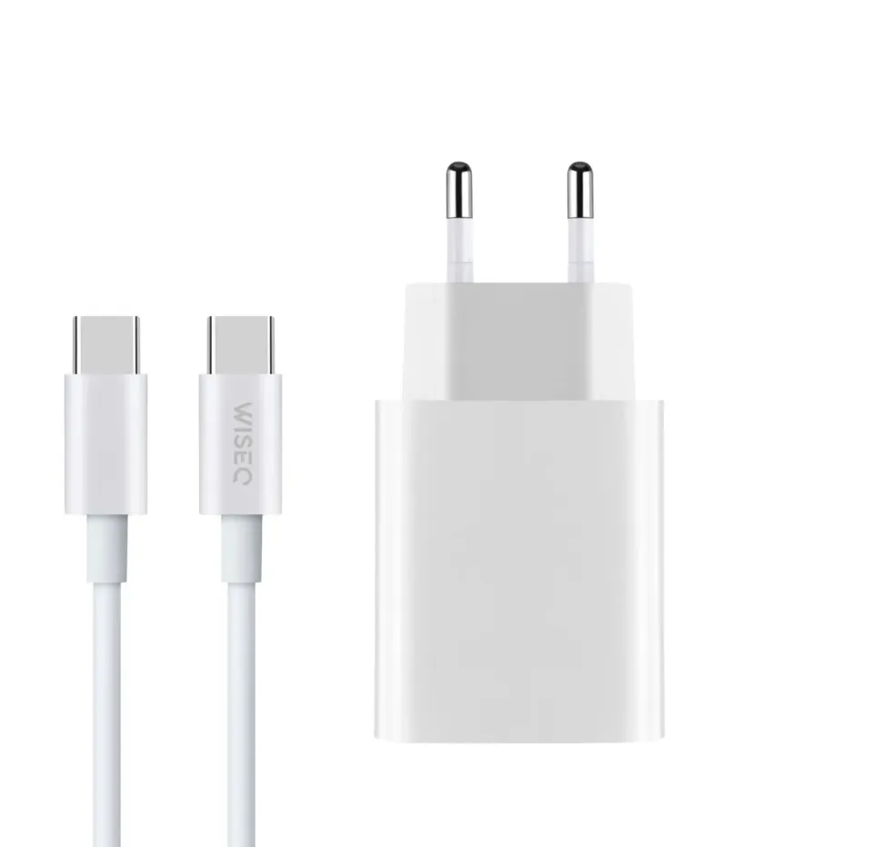 WISEQ Dual Charge snellader wit 3 meter USB-C set