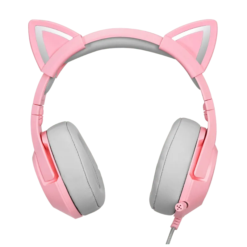 ONIKUMA K9 gaming headset roze met kattenoren RGB