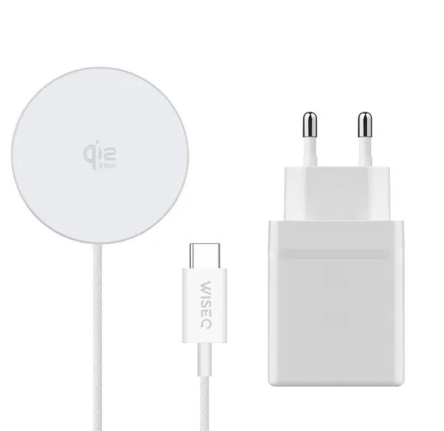 WISEQ MagSafe draadloze snellader 25W wit met 38W adapter