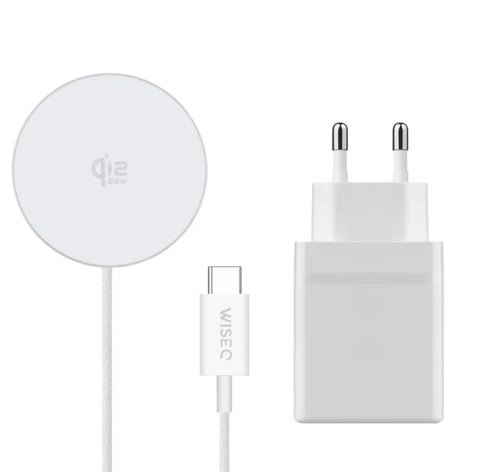 WISEQ MagSafe draadloze snellader 25W wit met 38W adapter