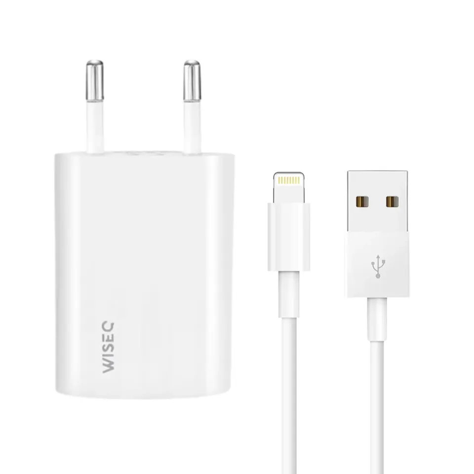 WISEQ iPhone Oplader Set USB + Lightning Kabel 1m Wit